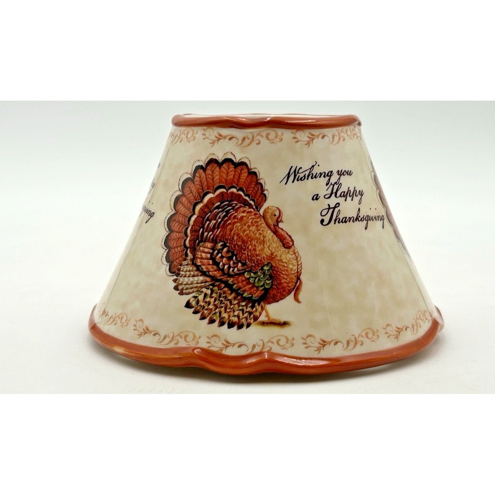 Yankee Candle Turkey Ceramic Shade Topper Wishing You a Happy Thanksgiving 2012